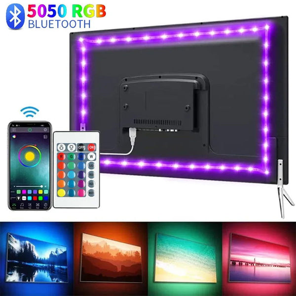 Ruban LED RGB 10M – Contrôle Bluetooth + Télécommande – Éclairage Ambiance Multicolore USB