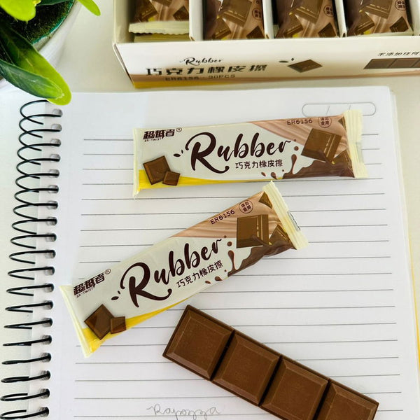 Gomme en forme de tablette de chocolat réaliste – Papeterie amusante et originale