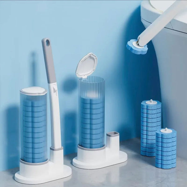 Brosse WC avec Recharges Jetables – Hygiène Sans Contact & Support Compact