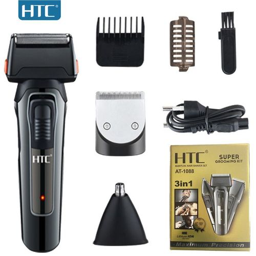 HTC AT-1088-C – Tondeuse Électrique 3-en-1 pour Visage, Barbe et Nez