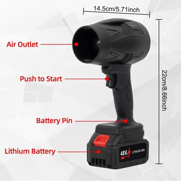 Souffleur Électrique Sans Fil 48V – Léger, Puissant et Polyvalent – 1 Batterie