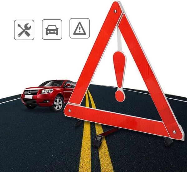 Triangle de signalisation réfléchissant pliable – Sécurité routière essentielle