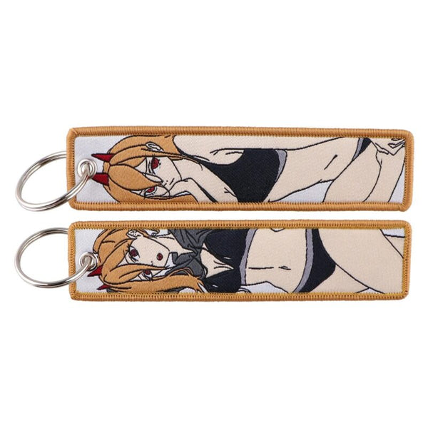 Porte-clés Tissu Brodé Power – Accessoire Stylé pour Fans de Chainsaw Man
