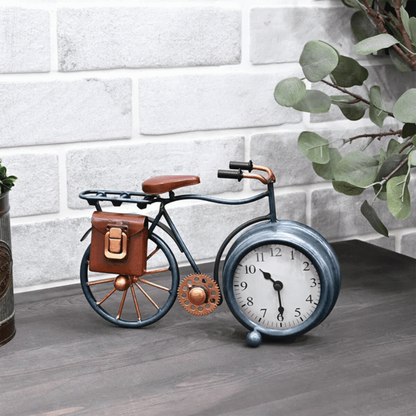 Horloge Murale Vintage en Forme de Vélo Argenté – Design Original et Élégant