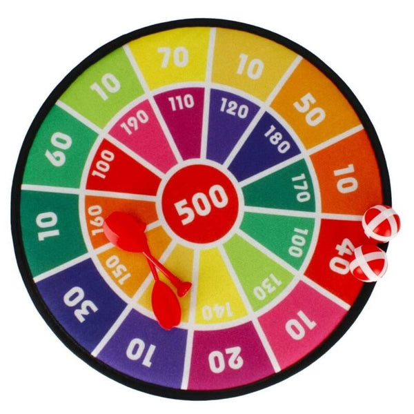 Jeu de Fléchettes Coloré en Velcro – Cible XXL 500 Points + Fléchettes & Balles