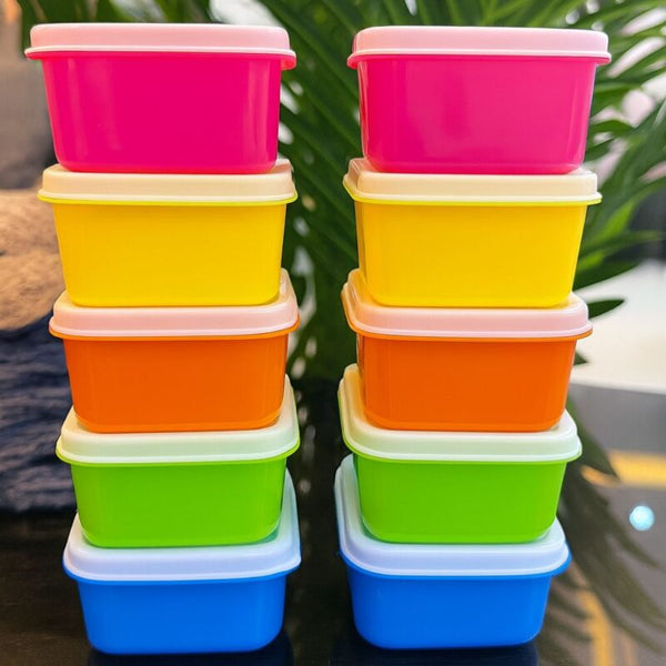 Lot de 10 mini boîtes colorées en plastique – Rangement pratique et fun