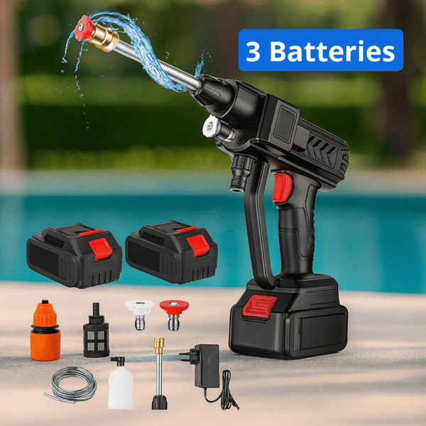 Nettoyeur Haute Pression Sans Fil – Puissance et Mobilité pour un Lavage Facile – 3 Batteries