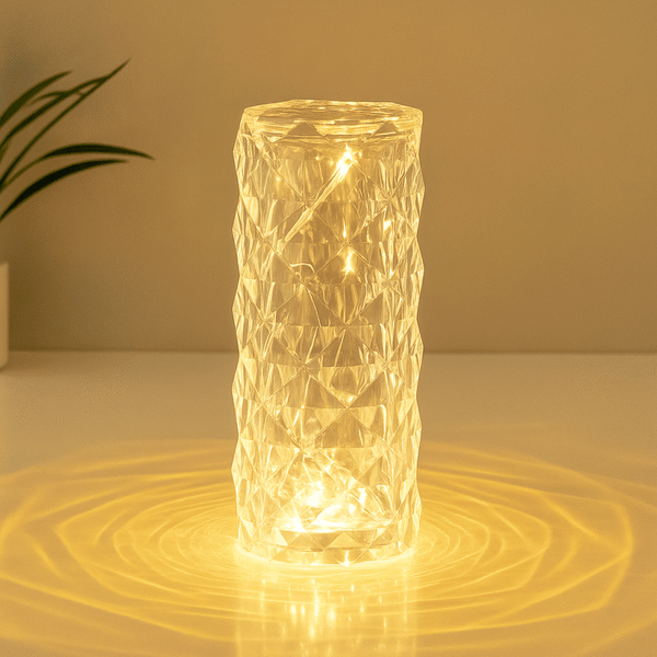 Lampe de Table en Cristal LED pour Décoration Intérieure- Lumière Ambiance Design Moderne
