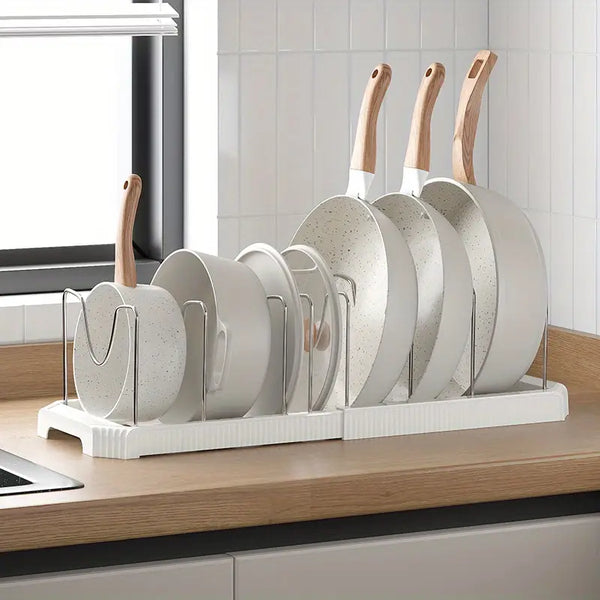 Organiseur Extensible pour Casseroles et Couvercles | Rangement de Cuisine Multifonction