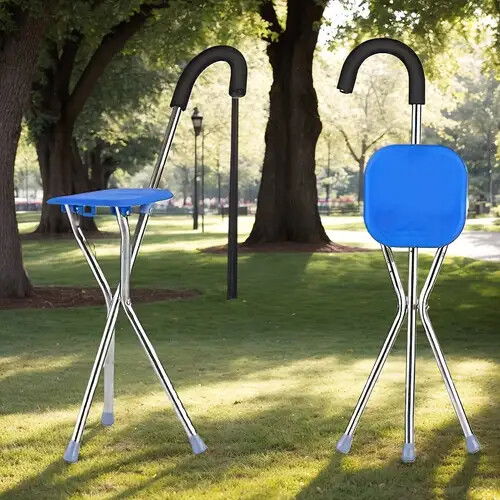 Canne de Marche 2-en-1 avec Siège – Confort et Stabilité au Quotidien