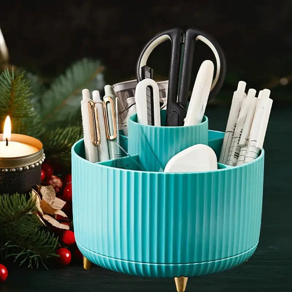 Organisateur de Bureau Rotatif – Bleu