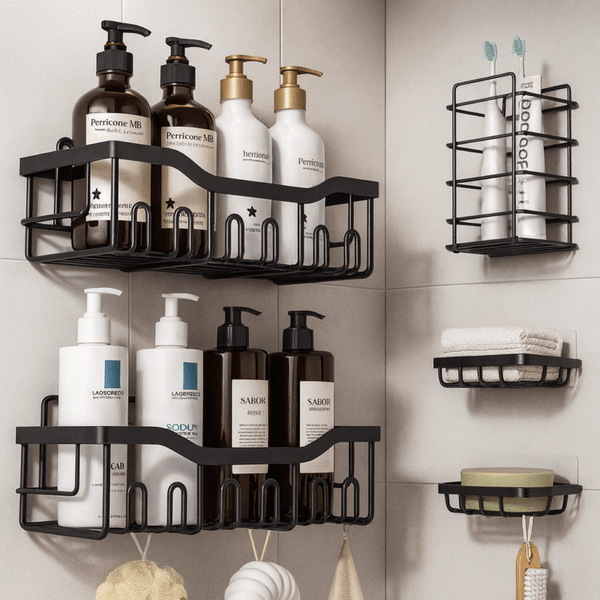 5 Étagères Murales de Salle de Bain – Ensemble de Rangement Multifonction