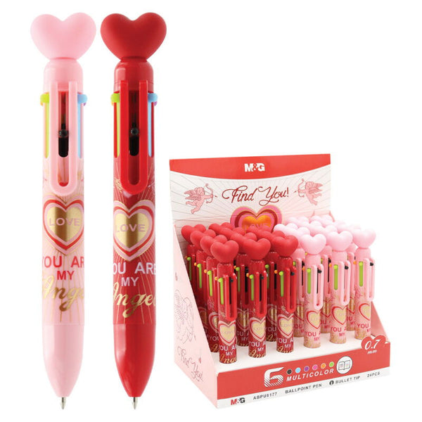 Stylo bille multicolore – “You Are My Angel” avec cœur (1 pièce, coloris aléatoire)