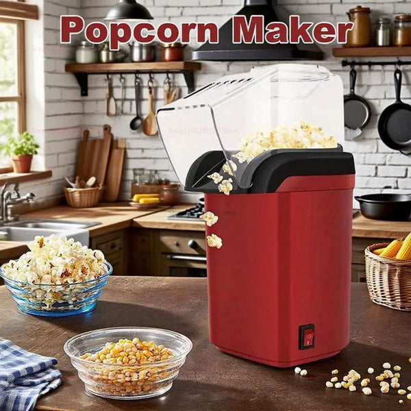 Machine à Popcorn Électrique sans Huile – Rouge Design Compact & Sain