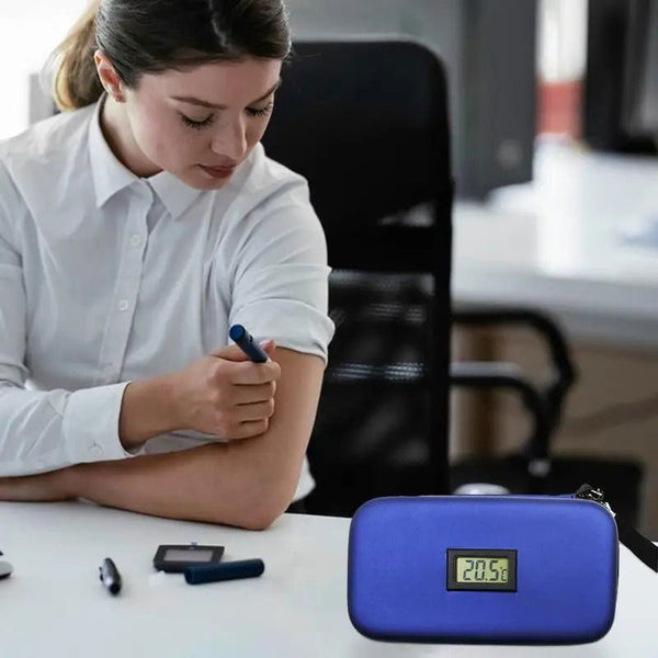 Trousse Isotherme Médicale avec Thermomètre Intégré – Transport Sécurisé pour Insuline, Médicaments & Cosmétiques